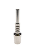 Stainless steel dab straw tip with 18.8 mm connection and straight barrel, machined grip rings near the base, shown on a white background.