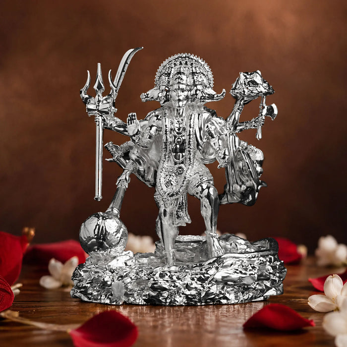 Standing Panchmukhi Hanuman Silver Plated