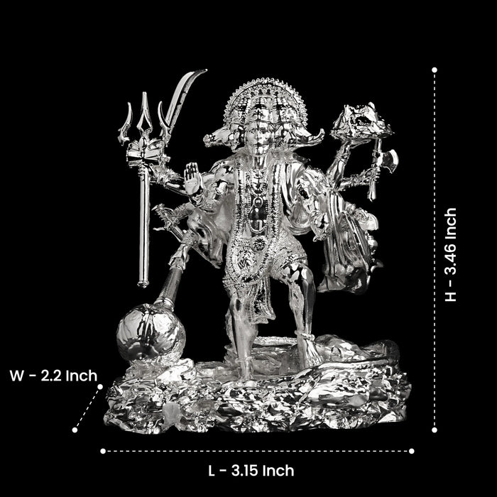 Standing Panchmukhi Hanuman Silver Plated