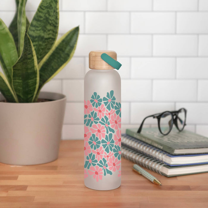 Studio Oh! Glass Water Bottle with Bamboo Lid (Options Available)