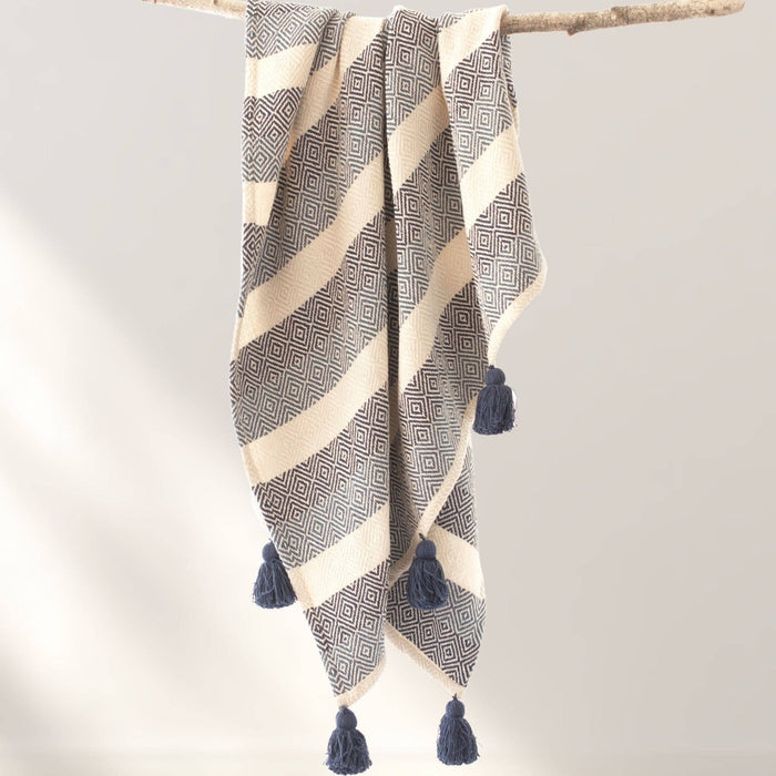 Tajik  Home  LLC - Zoe Oversized Wide Striped Throw