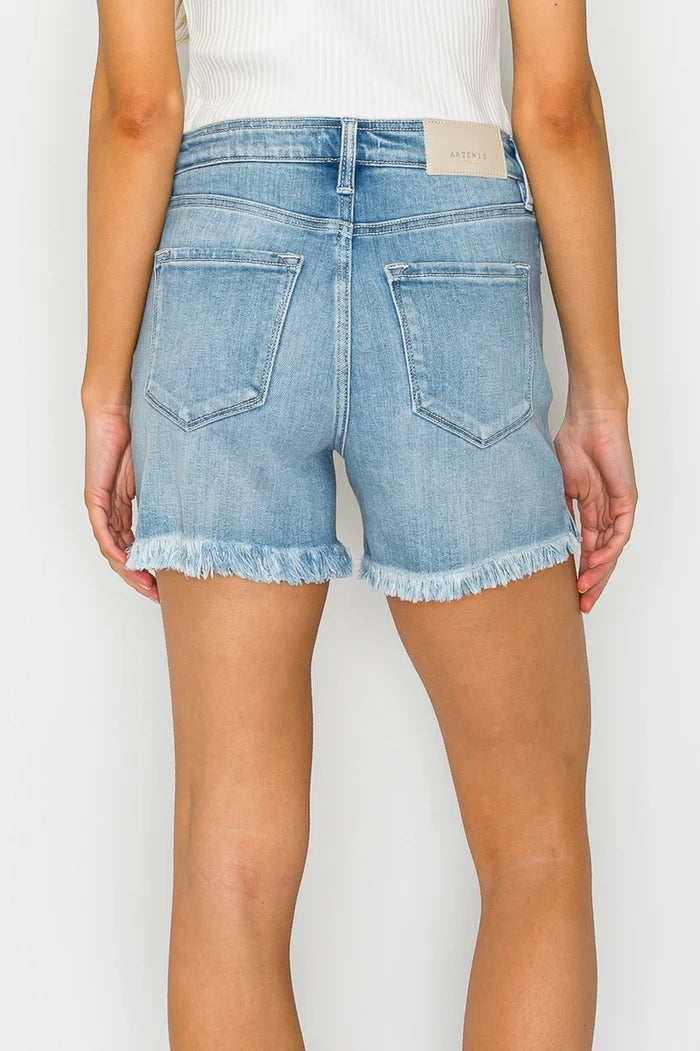 Tessa Crossover Waist Denim Shorts