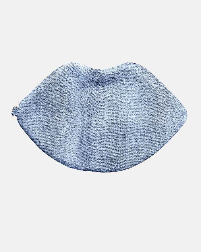 The Blake — Light Blue Denim Lip Pouch by David Stesner ArtHouse — light wash denim red makeup, alternate view