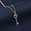 The Key To Your Heart Crystal Necklace Rose Gold Necklace MelodyNecklace