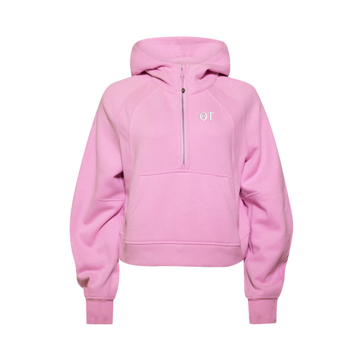 Theta Tau lululemon Scuba Oversized Half-Zip Hoodie - Pink Frosting