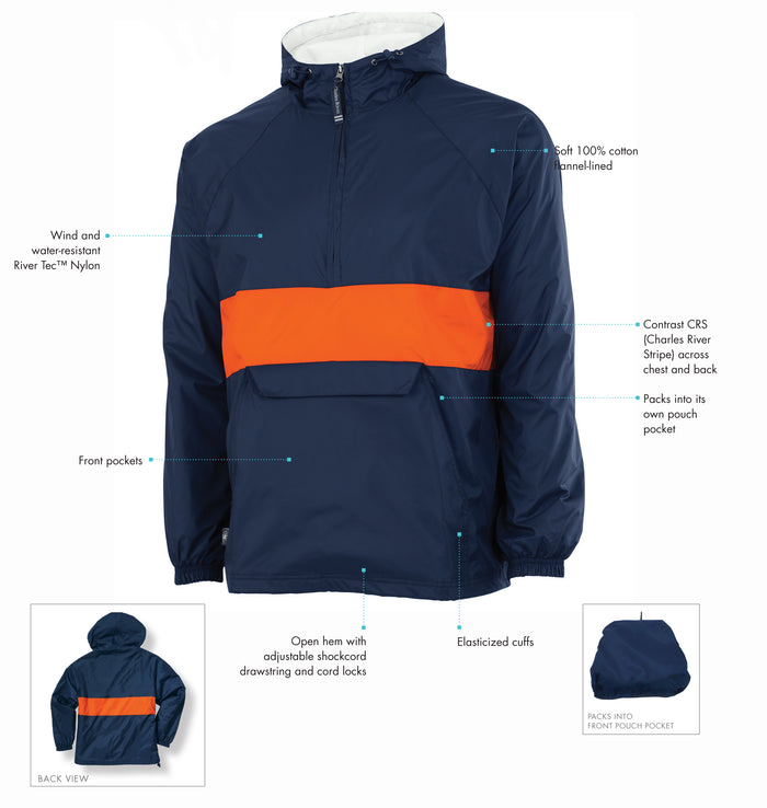 Theta Tau Rugby Striped Lined Windbreaker