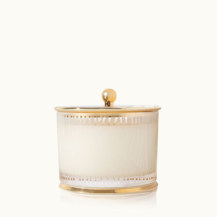 THYMES FRASIER FIR FROSTED WOOD GRAIN CANDLE, MEDIUM