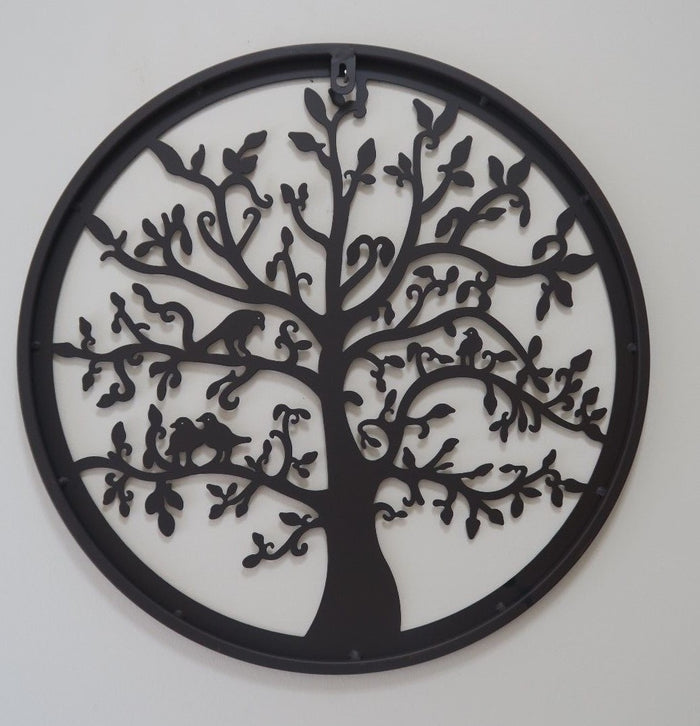 Tree of Life Metal Hanging Wall Art 60 cm Round Rustic Sculpture Home Garden