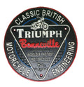 Triumph Bonneville Motorcycle Cast Iron Sign Retro Man Cave