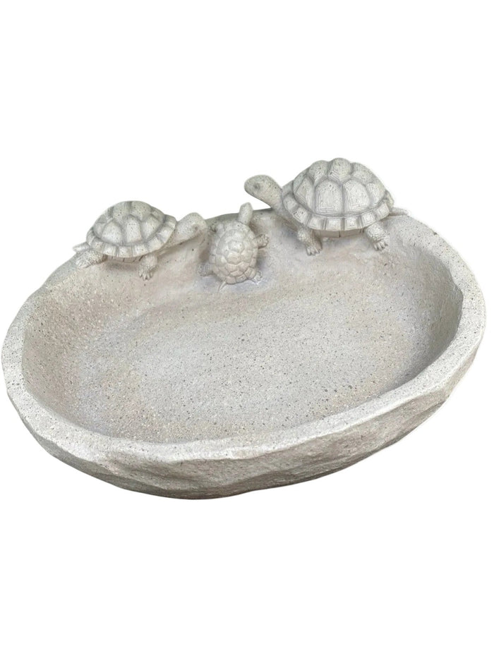 22nice4me Garden Statues turtle design bird bath and bee water station with an antique resin finish