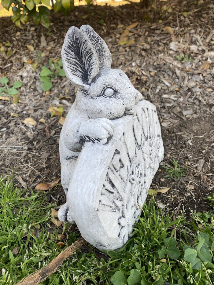 Welcome Rabbit Concrete Cement Garden Statue Australian Made