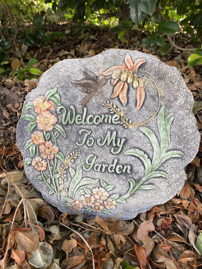 Welcome To My Garden Concrete Cement Garden Statue Australian Made