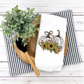 White and Grey Pumpkins, Sunflowers, Fall Tea Towel, Fall Kitchen Décor, Fall Party Décor