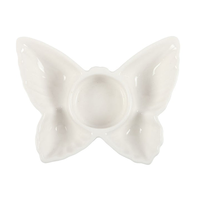 White Butterfly Tealight Candle Holder