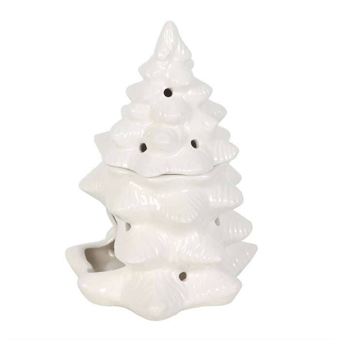 White Fir Tree Ceramic Oil Burner and Wax Warmer