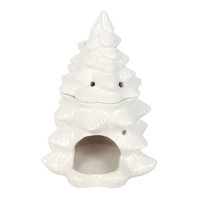 White Fir Tree Ceramic Oil Burner and Wax Warmer