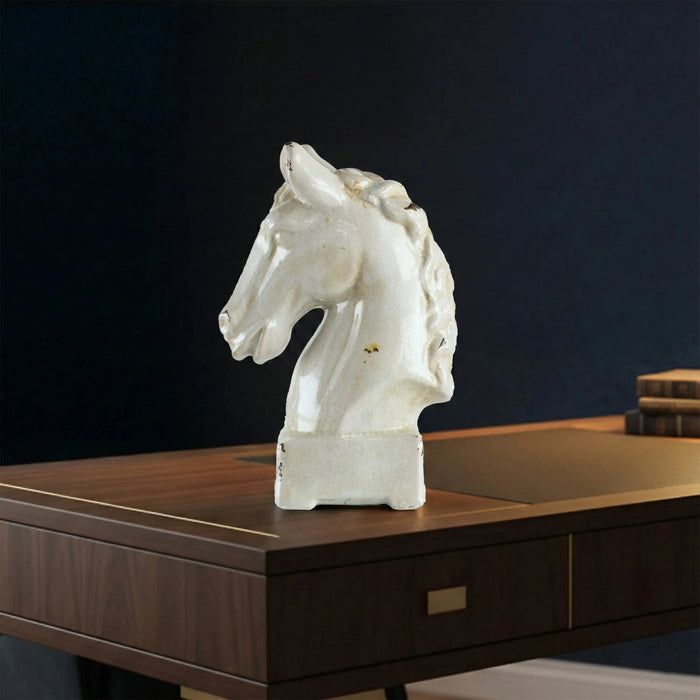 White Knight - Ceramic Horse Statue