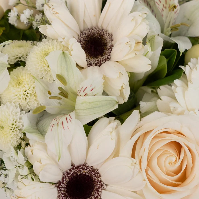 White Themed Event Flower Centerpieces Close Up - Image