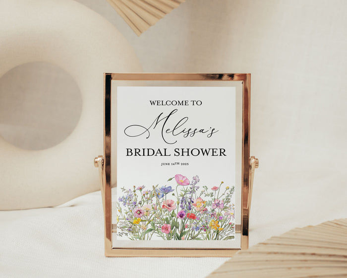 Wildflower Bridal or Wedding Welcome Sign