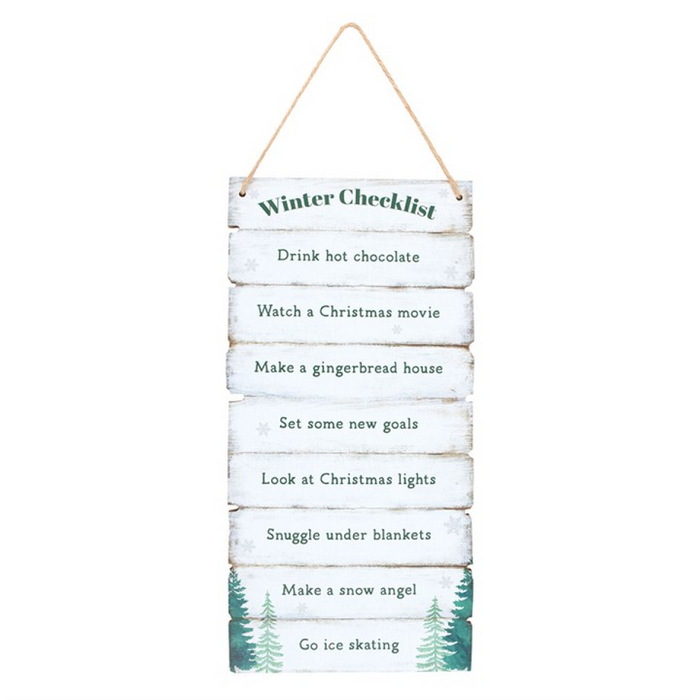 Winter Wonderland Checklist Hanging Sign