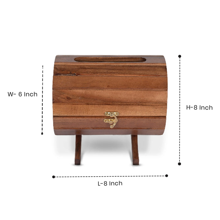 Wooden Wine Barrel Tissue Box The Artarium