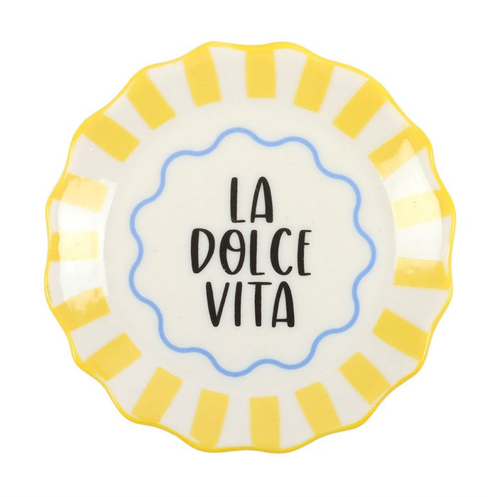 Yellow Striped La Dolce Vita Trinket Dish