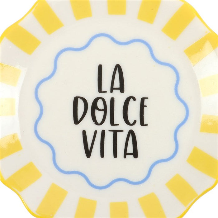 Yellow Striped La Dolce Vita Trinket Dish