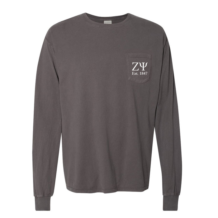 Zeta Psi Long Sleeve Pocket Tee
