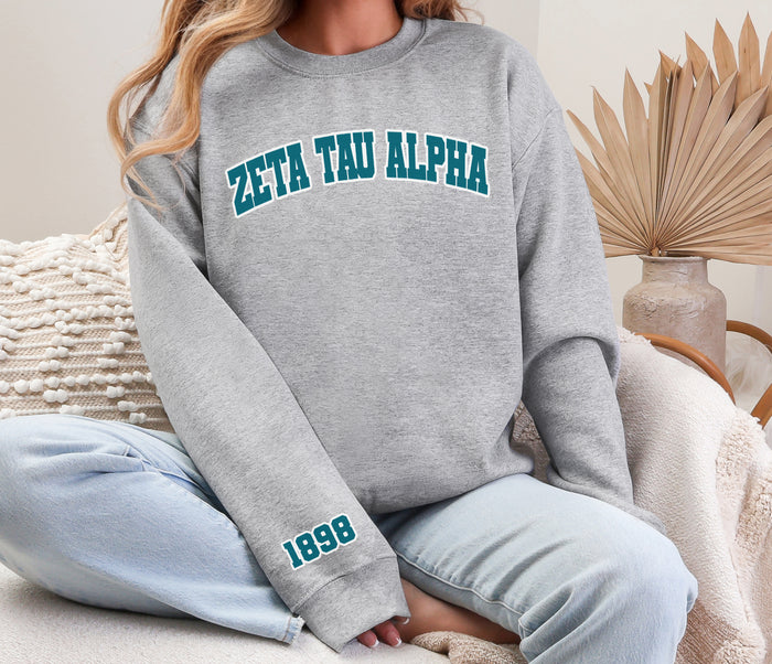 Zeta Tau Alpha Varsity Crewneck 1898